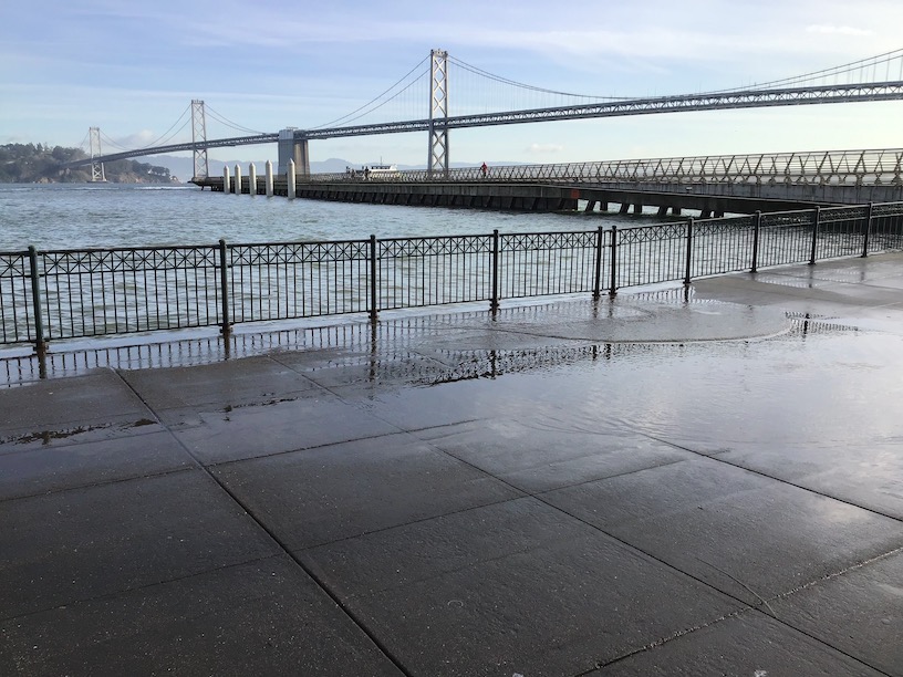 king tide san francisco, with ferry