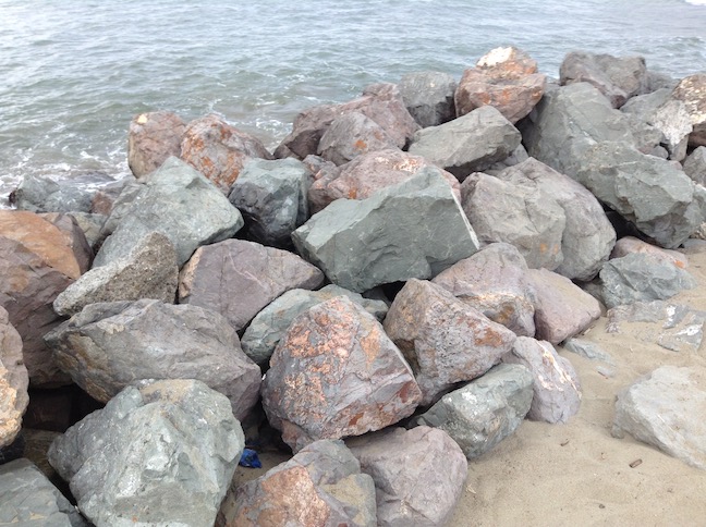 seawall rocks