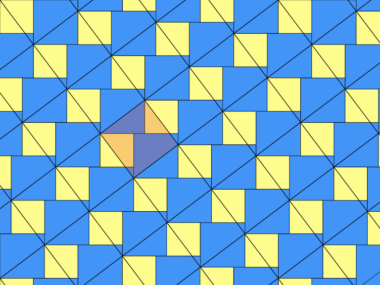 tessellation with black diagonal squares